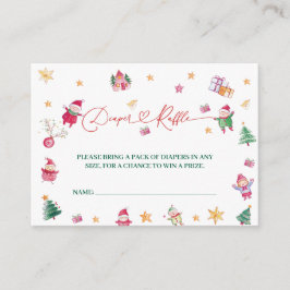 サンタベビーおむつラッフルベビーシャワー エンクロージャーカード