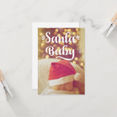 サンタベビーかわいいベビークリスマスフォト カード (正面/裏面インサイチュ)