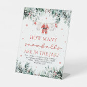 サンタベビーが思い出すスノーボールの赤ちゃんシャワー 台座サイン (正面)