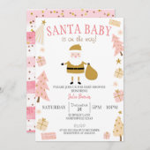 サンタベビーが途中で、クリスマスベビーシャワー 招待状 (正面/裏面)