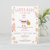 サンタベビーが途中で、クリスマスベビーシャワー 招待状 (スタンド正面)