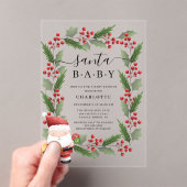 サンタベビーアクリルベビーシャワー招待状 アクリル招待状 (インサイチュ (ポータブル))