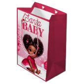 サンタベビーアフロプフ乳児ガールクリスマス ミディアムペーパーバッグ (裏面アングル)