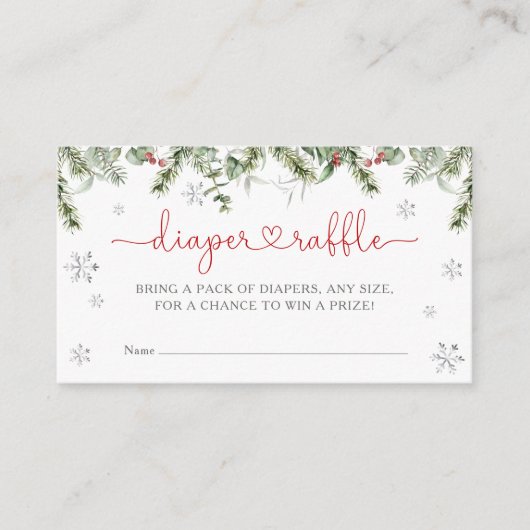 サンタベビーウィンタークリスマスおむつラッフル エンクロージャーカード (正面)