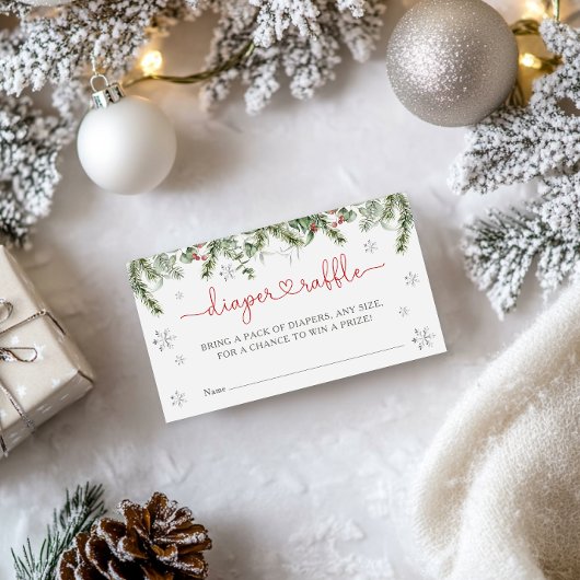 サンタベビーウィンタークリスマスおむつラッフル エンクロージャーカード