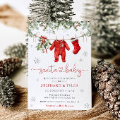 サンタベビーウィンタークリスマスベビーシャワー招待状 招待状