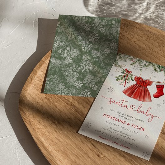 サンタベビーウィンタークリスマスベビーシャワー招待状 招待状