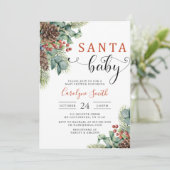 サンタベビーウィンタークリスマスベビーシャワー招待状 招待状 (スタンド正面)