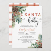 サンタベビーウィンタークリスマスベビーシャワー招待状 招待状 (正面/裏面)