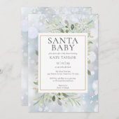 サンタベビーウィンタースノーベビーシャワーインヴィ 招待状 (正面/裏面)