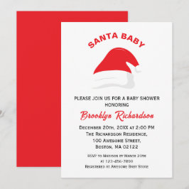 サンタベビーウィンターハット男女兼用ベビーシャワー 招待状