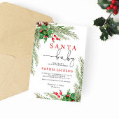 サンタベビーウィンターフラワーズベビーシャワー招待状 招待状