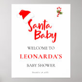 サンタベビーウィンターベビーシャワーウェルカム ポスター (正面)