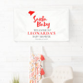 サンタベビーウィンターベビーシャワーウェルカム 横断幕 (インサイチュ)