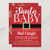サンタベビーウィンターベビーシャワー招待状 招待状 (正面/裏面)