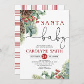 サンタベビーウィンターベビーシャワー招待状 招待状 (正面/裏面)