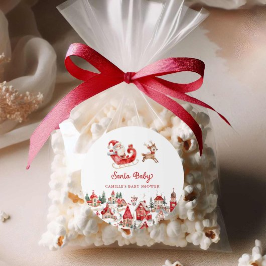 サンタベビーウィンターワンダーランドベビーシャワー ラウンドシール