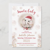 サンタベビーエレファントガールベビーシャワー招待状 招待状 (正面)