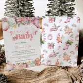 サンタベビーガールクリスマスベビーシャワー 招待状