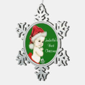 サンタベビーガールズ1stクリスマス スノーフレークピューターオーナメント (右)