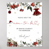 サンタベビーガール赤ちゃんシャワー住所と封筒 ポスター (正面)