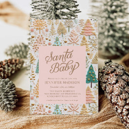 サンタベビーガール赤ちゃんシャワー 招待状