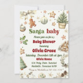 サンタベビークッキークリスマスベビーシャワー 招待状 (正面)