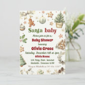 サンタベビークッキークリスマスベビーシャワー 招待状 (スタンド正面)