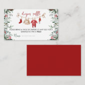 サンタベビークリスマスおむつラッフルベビーシャワー エンクロージャーカード (正面/裏面)