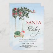 サンタベビークリスマスウィンタージェンダーがパーティーを明かす 招待状 (正面/裏面)