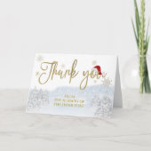 サンタベビークリスマスウィンターベイビーシャワーありがとう サンキューカード (正面)