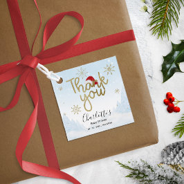 サンタベビークリスマスウィンターベイビーシャワーありがとう フェイバータグ