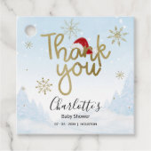 サンタベビークリスマスウィンターベイビーシャワーありがとう フェイバータグ (正面)