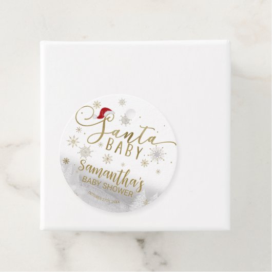 サンタベビークリスマスウィンターベビーシャワーメッセージカード フェイバータグ (インサイチュ)