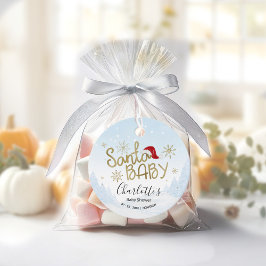 サンタベビークリスマスウィンターベビーシャワーメッセージカード フェイバータグ