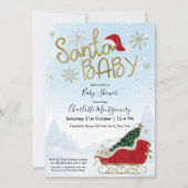 サンタベビークリスマスウィンターベビーシャワー招待状 招待状 (正面)