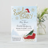 サンタベビークリスマスウィンターベビーシャワー招待状 招待状 (スタンド正面)