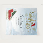 サンタベビークリスマスウィンターベビーシャワー背景 タペストリー (正面(横))