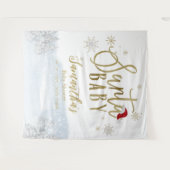 サンタベビークリスマスウィンターベビーシャワー背景 タペストリー (正面(横))