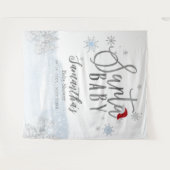 サンタベビークリスマスウィンターベビーシャワー背景 タペストリー (正面(横))