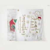 サンタベビークリスマスウィンターベビーシャワー背景 タペストリー (正面(横))