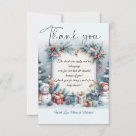 サンタベビークリスマスウィンターベビーシャワー サンキューカード