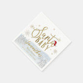 サンタベビークリスマスウィンターベビーシャワー スタンダードカクテルナプキン (角)