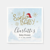 サンタベビークリスマスウィンターベビーシャワー スタンダードカクテルナプキン (正面)