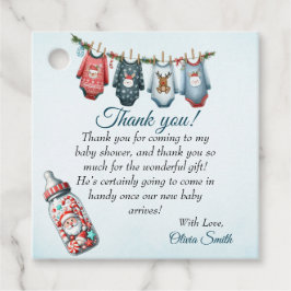 サンタベビークリスマスウィンターベビーシャワー フェイバータグ