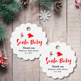 サンタベビークリスマスウィンターベビーシャワー フェイバータグ