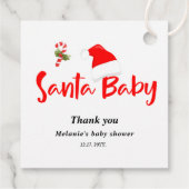 サンタベビークリスマスウィンターベビーシャワー フェイバータグ (裏面)
