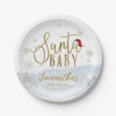 サンタベビークリスマスウィンターベビーシャワー ペーパープレート (正面)