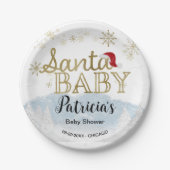 サンタベビークリスマスウィンターベビーシャワー ペーパープレート (正面)