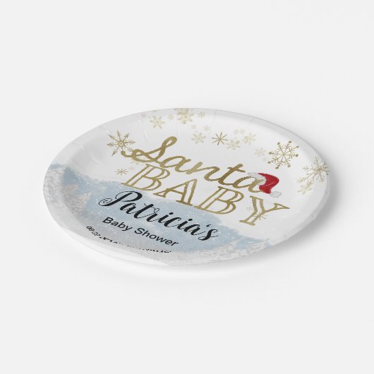 サンタベビークリスマスウィンターベビーシャワー ペーパープレート (アングル)